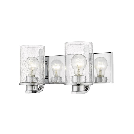 Z-Lite Beckett 2 Light Vanity, Chrome And Clear Seedy 492-2V-CH